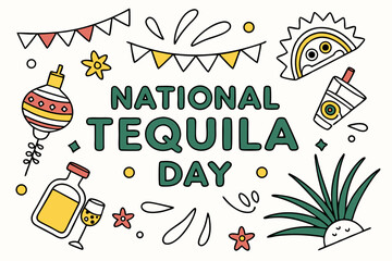 NATIONAL TEQUILA DAY vector illustration
