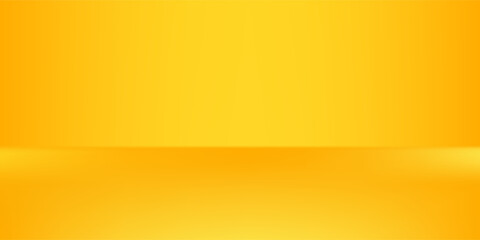 yellow background abstract with Gradient in empty room studio, Yellow empty room studio gradient used for background, yellow background studio with shine use for product shooting.