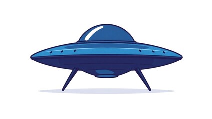 flat illustration of blue UFO plane