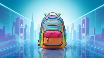 colorful and modern school bag design