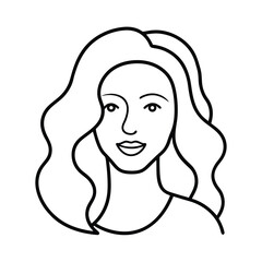 continuous line art of female face