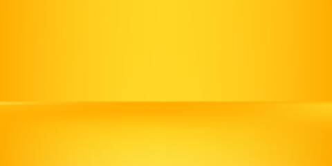 yellow background abstract with Gradient in empty room studio, Yellow empty room studio gradient used for background, yellow background studio with shine use for product shooting.