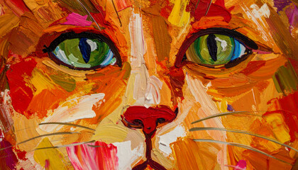 Portrait art of a cat's face
