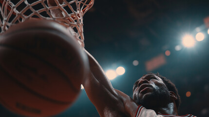 basketball hoop and ball