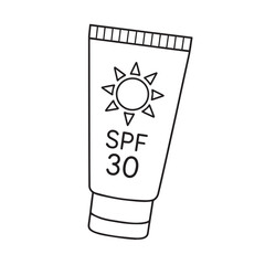 Illustration of a tube of sunscreen with SPF 30