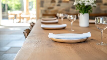 Empty restaurant table setting