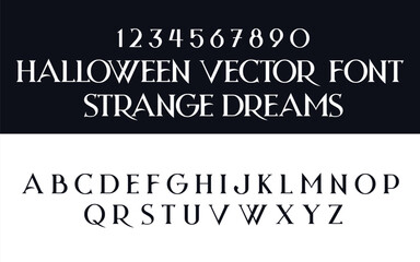 Fototapeta premium Gothic Halloween Lettering - Strange Dreams Vector Font