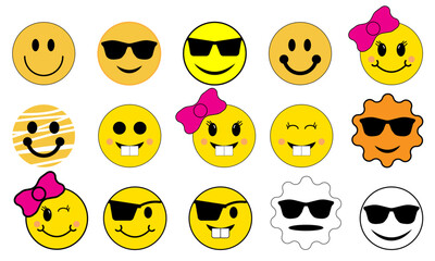 A big set of funny cartoon smileys, Emoji  vector