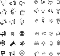 Fototapeta premium megaphone icons speaker announcement loudspeaker voice sound volume communication megaphone symbol public speaking amplifier call to action megaphone symbol icon broadcast announcemen