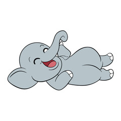 Adorable baby elephant lying on its back playful and cute perfect for children s designs