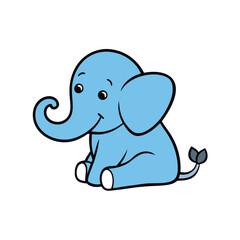 Charming illustration of a gentle elephant with a delicate butterfly resting peacefully on its back