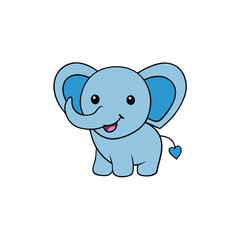 Adorable baby elephant with trunk forming a playful curve perfect for children s designs