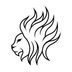 flaming lines shaping lion mane vector design