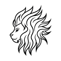 flaming lines shaping lion mane vector design