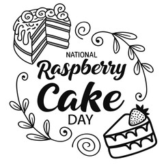 NATIONAL RASPBERRY CAKE DAY vector illustration
