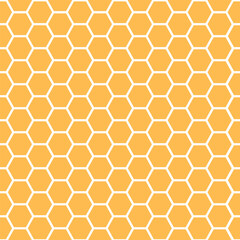 Honeycomb pattern with hexagonal yellow orange cells