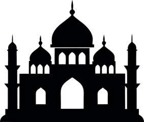silhouette of mosque