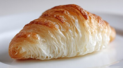 Golden croissant layers glisten like edible sunrise, celebrating buttery indulgence and Bastille Day breakfast par excellence