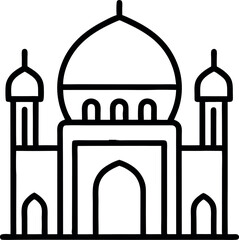 bagha mosque outline icon
