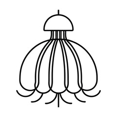 modern line art jellyfish chandelier concept