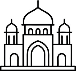 Tara mosque outline icon