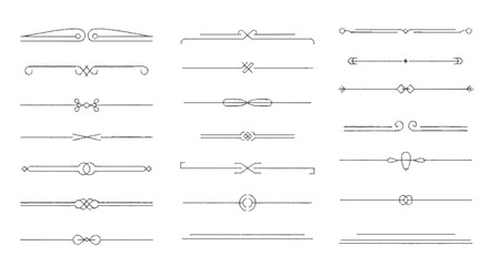 Collection of elegant decorative dividers, ornate lines, and text separators for design projects.
