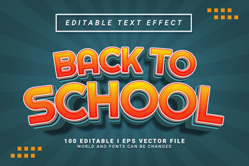 back to school cartoon editable text effect design