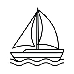 sailing ship on white background