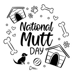 NATIONAL MUTT DAY vector illustration
