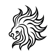 swirling flame lines forming lion mane drawing