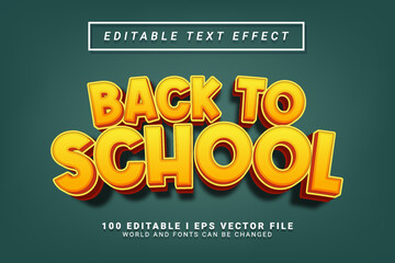 yellow back to school 3d style text effect design