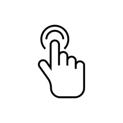 Obraz premium Touch icon. Finger touches the button. Vector illustration.