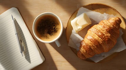 Artisan Coffee and Cake Scene flat lay Artisan Coffee and Cake with espresso Artisan Coffee and Cake for morning mood