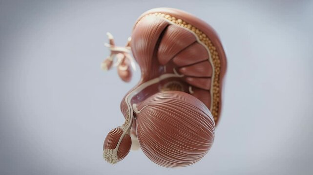 Detailed 3 d model of male reproductive system anatomy