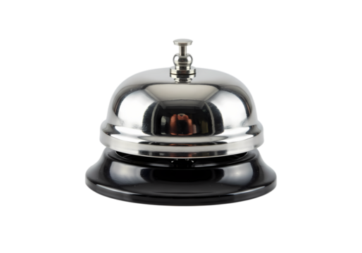 Polished Service Bell A Symbol of Hospitality isolated on transparent background