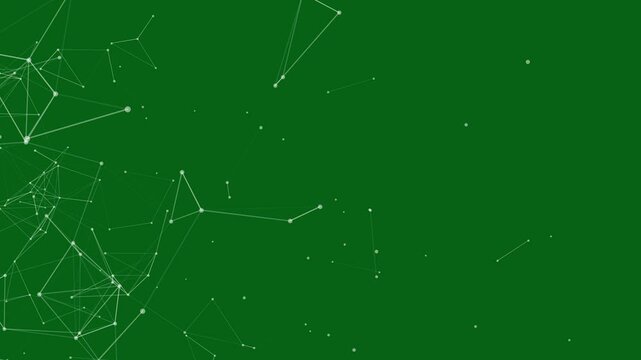 Animation of triangle Plexus on green screen background 4k