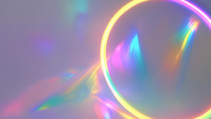 Obraz premium Vibrant Rainbow Halo Light Tunnel with Prismatic Colors