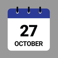 OCTOBER-27- Daily Calendar Icon - White Background