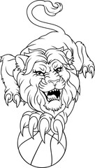 Lion Basketball Animal Sports Team Mascot