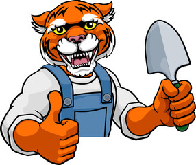 Tiger Gardener Gardening Animal Mascot
