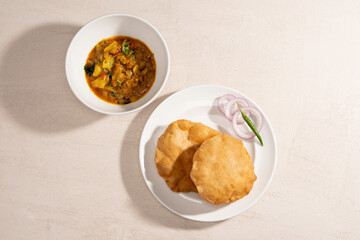 Poori and Potato Curry -  Breakfast of india