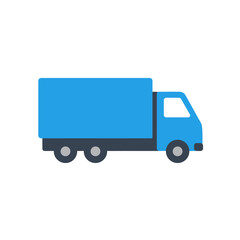vector icon of a flat style cargo truck