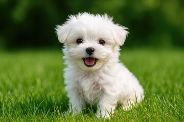 Tiny Maltese puppy showcasing the small dog breed