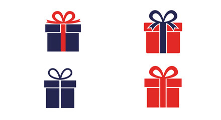 Gift box icons in Trendy Flat style. silhouette set.