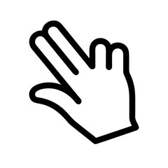 Obraz premium Hand gesture in American Sign Language showing 'live long and prosper' 