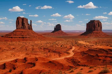 Fotobehang Desert landscape characterized by striking red sand formations © The 2R Artificiality