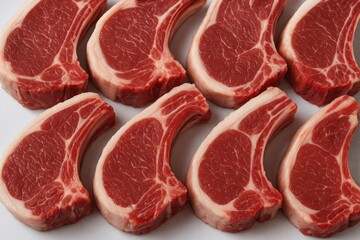 Fresh Lamb Cuts at the Butcher's Shop