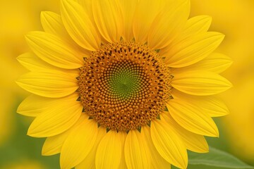 Fototapeta premium Close-up of a vibrant yellow sunflower with a blurred floral background