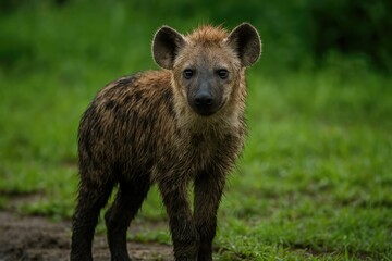 Fototapeta premium Young Hyena in a Wildlife Sanctuary