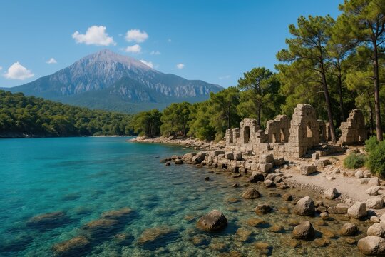 Photographs of the primary harbor at Phaselis